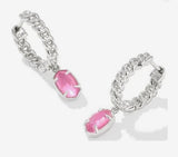 KENDRA SCOTT- Emilie Rhodium Huggie Earrings in Azalea Illusion