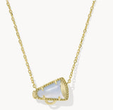 KENDRA SCOTT- Cheer Gold Short Pendant Necklace in Periwinkle Illusion