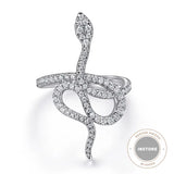 GABRIEL & CO- Serpentina 14K White Gold Diamond Snake Ladies Ring