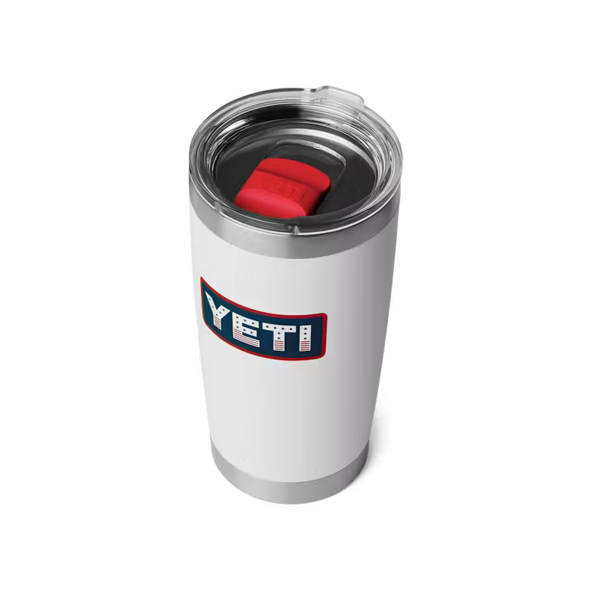 YETI- 20oz Tumbler in White/Badge