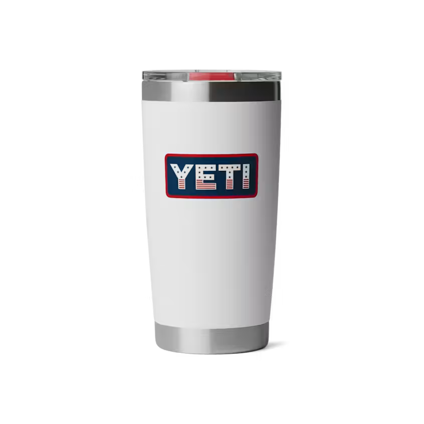 YETI- 20oz Tumbler in White/Badge