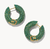 KENDRA SCOTT- Mikki Pave Hoop Earrings in Green Crystal