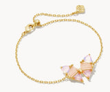 KENDRA SCOTT- Blair Gold Butterfly Delicate Chain Bracelet in Pink Mix