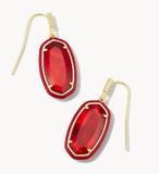 KENDRA SCOTT- Dani Enamel Framed Drop Earring Gold Red Illusion