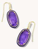 KENDRA SCOTT- Dani Enamel Framed Drop Earrings Gold Amethyst