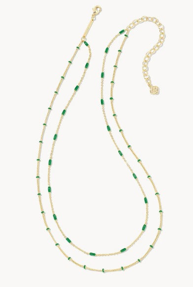 KENDRA SCOTT- Dottie Gold Multi Strand Necklace in Emerald