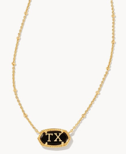 KENDRA SCOTT- Elisa Gold Texas Necklace Black Agate