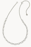 KENDRA SCOTT- Genevieve Rhodium Strand Necklace in White Crystal