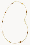 KENDRA SCOTT- Monica Gold Long Strand Necklace in Brown Mix