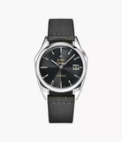 ZODIAC- Olympos Automatic Black Leather Watch