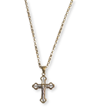 Two Tone 3-D Open Cross with Christ