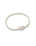 KENDRA SCOTT- Grayson Rhodium Stretch Braclet in White Crystal