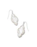 KENDRA SCOTT- Abbie Silver Drop Earrings in Ivory Mother of Pearl