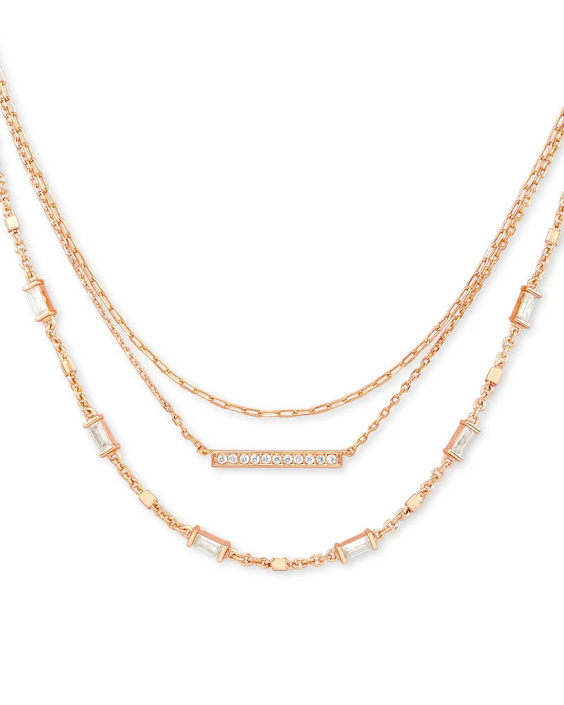 KENDRA SCOTT- Addison Triple Strand Necklace in Rose Gold