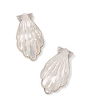 KENDRA SCOTT- Alexa Vintage Silver Statement Earrings in Ivory Mother of Pearl