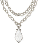 KENDRA SCOTT- Alexa Vintage Silver Statement Necklace in Ivory Mother of Pearl