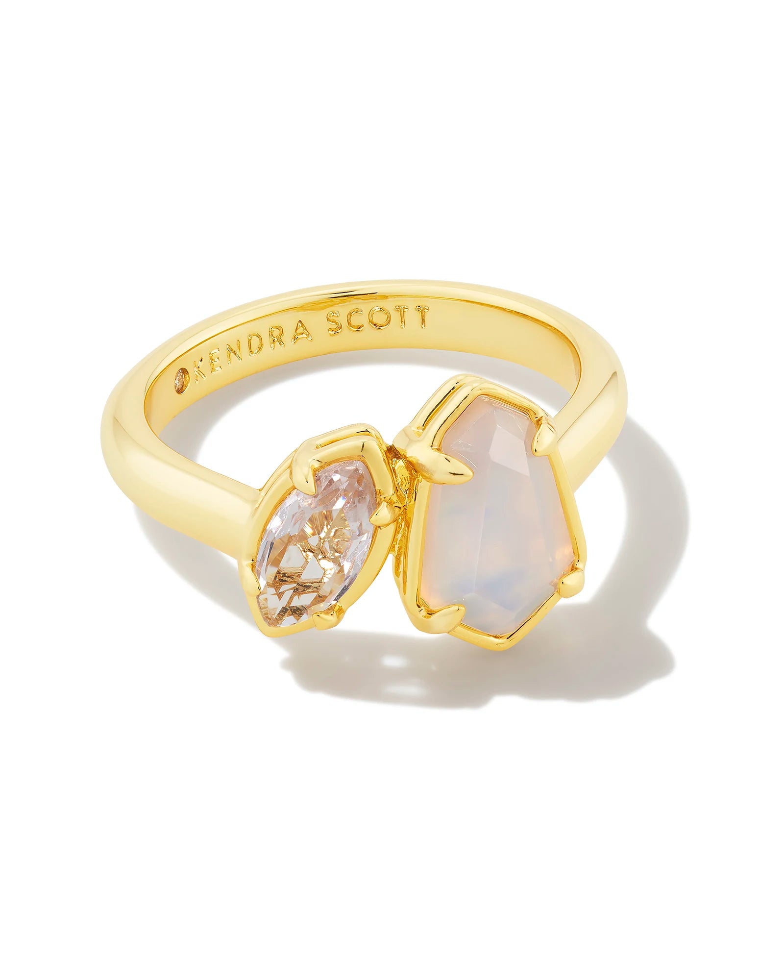 KENDRA SCOTT Alexandria Gold Cocktail Ring in Neutral Mix Luka