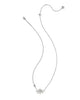 KENDRA SCOTT- Anya Flower Pendant Necklace in Rhodium Ivory Mix