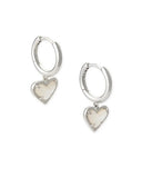 KENDRA SCOTT- Ari Heart Rhodium Huggie Earrings