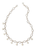 KENDRA SCOTT- Ashton Silver Pearl Chain Necklace in White Pearl
