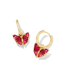 KENDRA SCOTT- Blair Gold Butterfly Huggie Earrings in Cranberry Mix