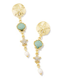 KENDRA SCOTT- Brynne Shell Linear Earring Gold Sea Green Chryscl