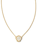 KENDRA SCOTT- Brynne Shell Pendant Necklace Gold Ivory Mother of Pearl