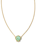 KENDRA SCOTT- Brynne Shell Pendant Necklace Gold Sea Green Chryscl