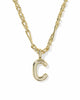 KENDRA SCOTT- Bubble Letter Pendant Necklace in Gold Metal