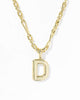KENDRA SCOTT- Bubble Letter Pendant Necklace in Gold Metal