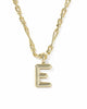 KENDRA SCOTT- Bubble Letter Pendant Necklace in Gold Metal