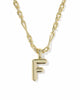 KENDRA SCOTT- Bubble Letter Pendant Necklace in Gold Metal