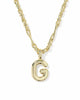 KENDRA SCOTT- Bubble Letter Pendant Necklace in Gold Metal