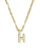 KENDRA SCOTT- Bubble Letter Pendant Necklace in Gold Metal