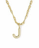 KENDRA SCOTT- Bubble Letter Pendant Necklace in Gold Metal