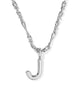 KENDRA SCOTT- Bubble Letter Pendant Necklace in Rhodium Metal