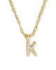 KENDRA SCOTT- Bubble Letter Pendant Necklace in Gold Metal