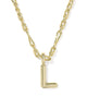 KENDRA SCOTT- Bubble Letter Pendant Necklace in Gold Metal