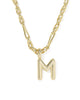 KENDRA SCOTT- Bubble Letter Pendant Necklace in Gold Metal