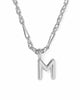 KENDRA SCOTT- Bubble Letter Pendant Necklace in Rhodium Metal