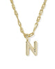 KENDRA SCOTT- Bubble Letter Pendant Necklace in Gold Metal