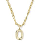 KENDRA SCOTT- Bubble Letter Pendant Necklace in Gold Metal