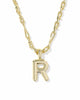 KENDRA SCOTT- Bubble Letter Pendant Necklace in Gold Metal