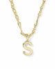 KENDRA SCOTT- Bubble Letter Pendant Necklace in Gold Metal
