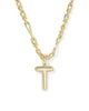 KENDRA SCOTT- Bubble Letter Pendant Necklace in Gold Metal