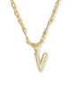 KENDRA SCOTT- Bubble Letter Pendant Necklace in Gold Metal