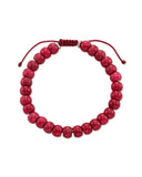 SCOTT BROS.- Cade Oxidized Sterling Silver Beaded Bracelet in Maroon Jade (MEDIUM)