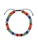 SCOTT BROS.- Cade Oxidized Sterling Silver Beaded Bracelet in Multi Mix (LARGE)