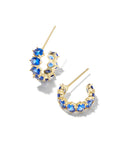 KENDRA SCOTT- Cailin Gold Crystal Huggie Earrings in Blue Crystal