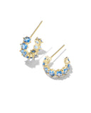 KENDRA SCOTT- Cailin Gold Crystal Huggie Earrings in Blue Violet Crystal